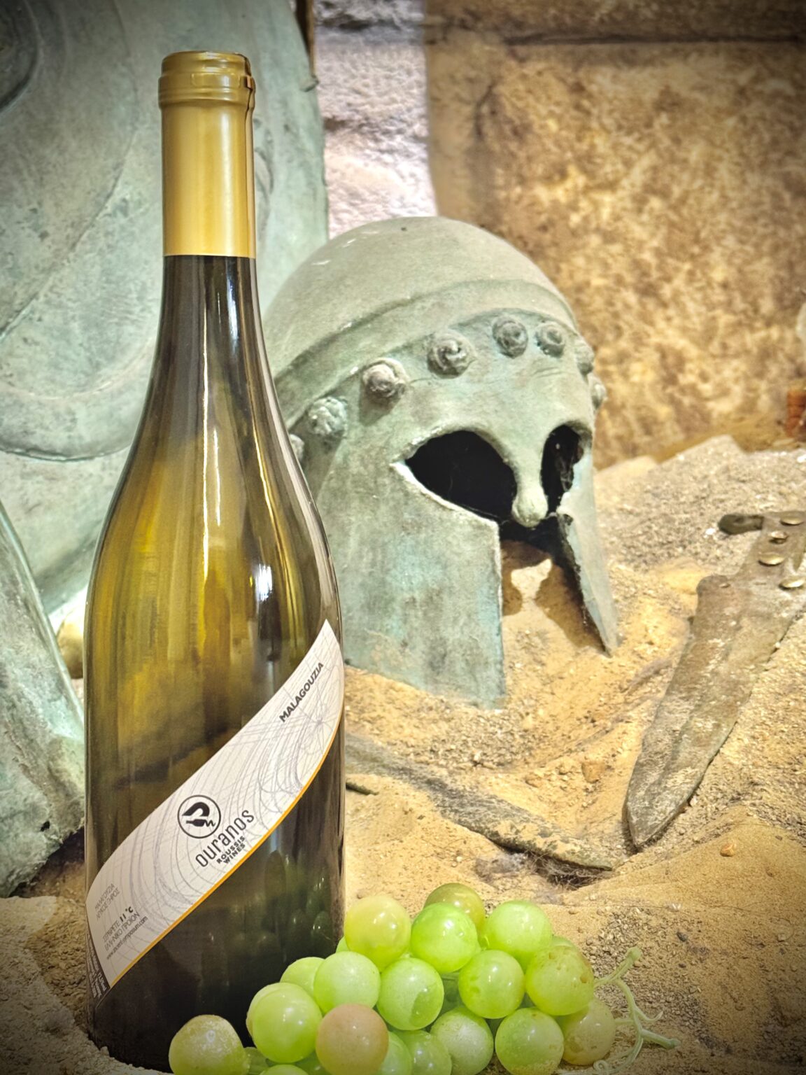 Malagousia Ouranos Greek wine, product cover from the Ancient Symposium e-shop